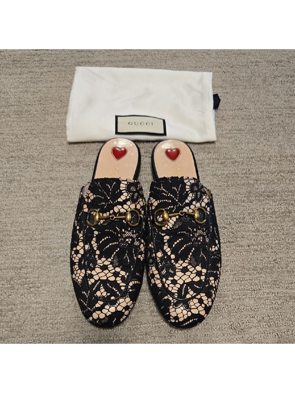 Gucci Princetown Black Lace Mules - Picture 5 of 12